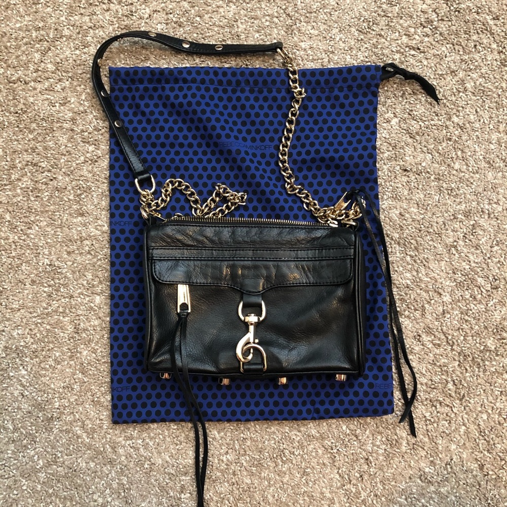 Rebecca Minkoff Black Leather Crossbody (Mini Mac)